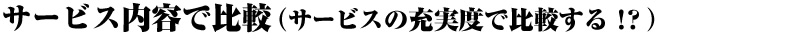 サービス内容で比較（サービスの充実度で比較する！？）