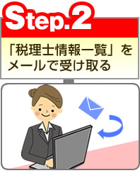Step.2　税理士情報一覧をメールで受け取る